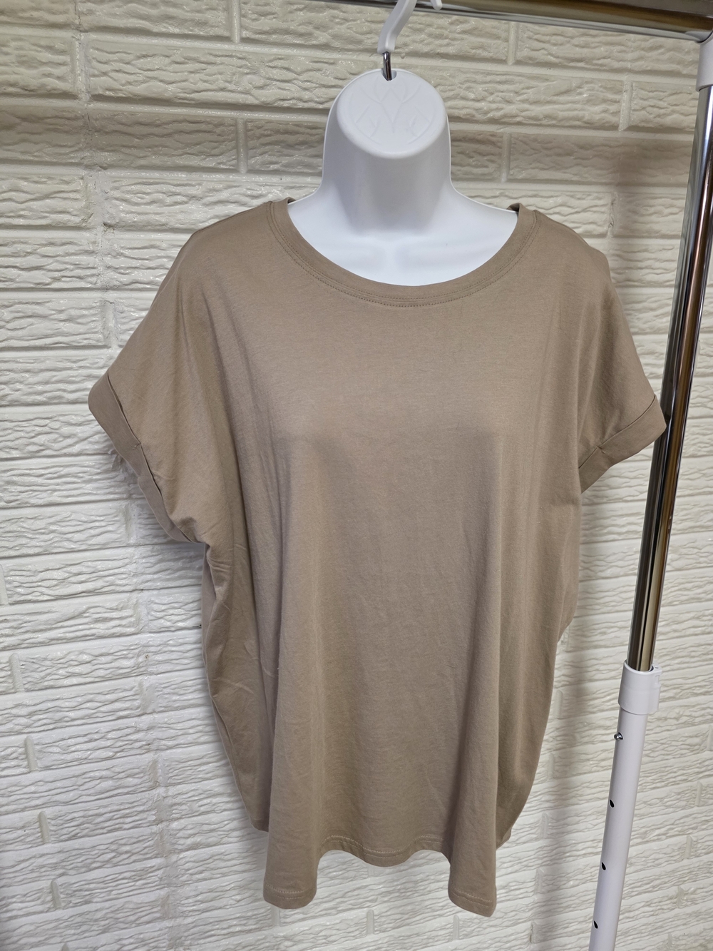Zenana Outfitters Taupe Relaxed Scoop Tee